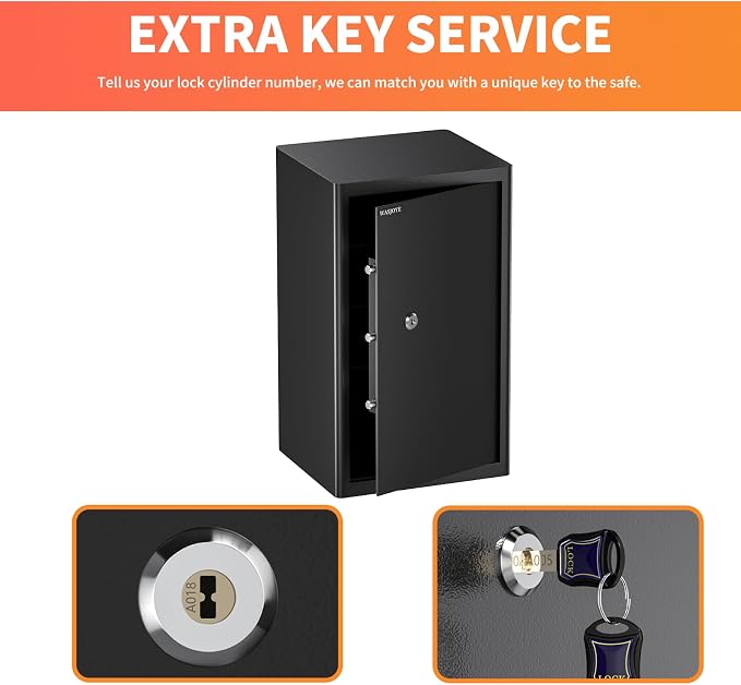 Cabinet Safe with Key for Money, 3.7 Cu Ft Key Security Safety Box | Safe Box Coffre Fort for Cash Jewelry Medicine Passport, Steel Safe Box for Home/Office/Hotel - Image 7