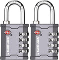 SURE LOCK TSA Accepted 4 Dig Heavy Duty Big Combination Luggage Padlock All Metal Travel Lock for Equipment Hard Case Luggage Gun Case Gym Locker Pelican Vault Lock (2, Grey) by Hopeyoucanstaysafe