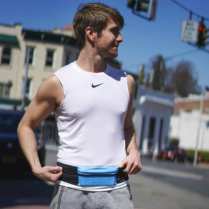 3 Pocket Adjustable Running Belt Waist Pack, Fanny Pack For Working Out With Sweat Resistant Backing, Holds All iPhone Models - Image 4