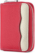 Linno RFID 20 Slots Credit Card Holder Genuine Leather Small Wallet for Women or Men with Zipper by Linno