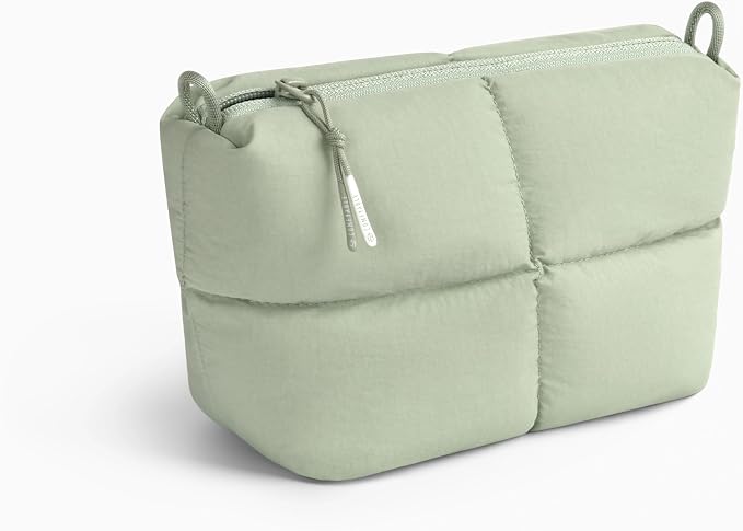 Comfyable Puffy Electronics Organizer Travel Case, Cute Tech Pouch for Women Men, Cable Storage Bag for Charger, Phone, Power Bank, Cord, Compact Tech Accessories Pouch, Sage - Image 3
