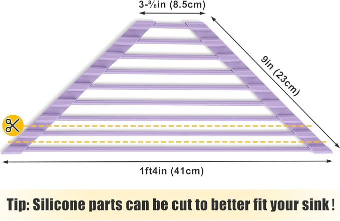 Tomorotec Triangle Roll Up Dish Drying Rack with Silicone Coating, Purple | 304 Stainless Steel with BPA-Free Silicone, Triangle Design Maximizes Sink Corner Space, Fits Compact Kitchens And RVs - Image 5