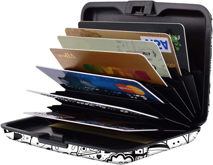 Coco Rossi Credit Card Holder RFID Aluminum Small Mini Wallet Women | Metal Wallet, Business Cards Holder, ID Case, Slim Sleeves, Womens Girls Gift, Carry Proof Wallets for Travel, Cartoons - Image 2
