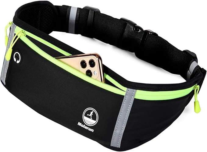 Running Belt Slim Fanny Pack Jogging Pouch Phone Holder Waist Pack - Black - Image 2