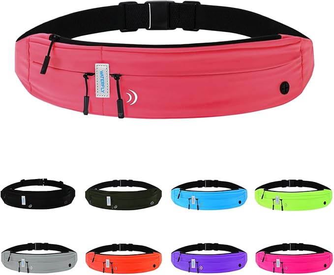 WATERFLY Running Belt Fanny Pack:Phone Holder Belt for Men Women | Lightweight, Soft and breathable fabric,SBS zipper, adjustable waist belt, Zero bounce, Suitable for running workout Fitness by Waterfly