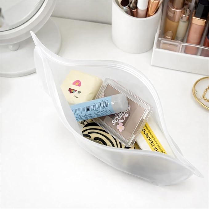 2 Pack Clear Leakproof Toiletry Bags, EVA Material TSA Compliant Seal Bags, BPA Free, Travel Plastic Bags, Waterproof Travel Toiletry Bags for Women Men (2 Large) - Image 3
