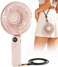 Portable Handheld Fan, 10000mAh Rechargeable 6-Inch Personal Fan for Travel | Ultra Quiet Foldable Desk Fan, 5-Speed Battery Operated Fan with Up to 40H Runtime and Digital Display for Travel and Makeup by INNOPWOER