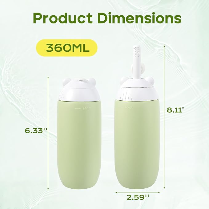 Rotatable Nozzle Portable Bidet – 360ml Touch-Free Nozzle Peri Bottle, Leak-Proof Travel Handheld Bidet for Postpartum Care, Personal Hygiene, Camping & Outdoor Use (Green) - Image 6