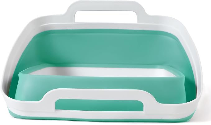 FOSJGO Collapsible Dish Basin with Drain Plug, Foldable Sink, 2.4 Gal (9L) | Space-Saving Wash Basin for Kitchen, Baby Bottles, Vegetable Washing, Camping, RV and Party Beverage Tubs - Image 4