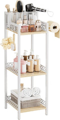 Slim Bathroom Storage Shelf Unit, Makeup Organizer for Small Spaces | 3 Tier Rustic Makeup Organizer for Cosmetic and Skincare, Space Saving Standing Shelves for Bathroom,Bedroom,Kitchen,Laundry by HomeLivingStorageOrganizer