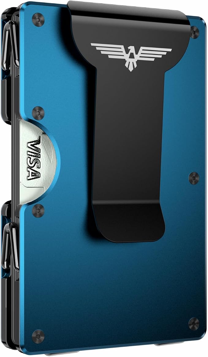 Lenvoten Upgraded Hinged Minimalist Wallet for Men, RFID Blocking Wallet | Slim Metal Aluminum, Credit Card Holder, Money Clip Holds 20 Cards, Premium Scratch-Resistant Finish, Ideal Gift for Men by Lenvoten