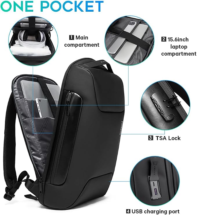 BANGE Tech Laptop Backpack Fits for 15.6 Notebook - Image 3