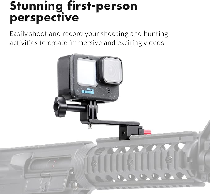 SEASKY GM01 Aluminum Gun/Airsoft Picatinny Rail Mount Adapter Holder | For Gopro Hero 13/12/11/10/9 DJI Action 6/5/4/3/2 Insta360 X5 X4 X3 Sports Camera Accessories hunting POV/Vlog Wargame - Image 2