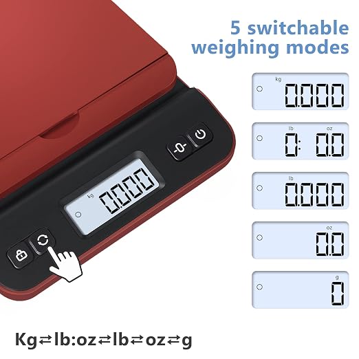 QP Shipping Scale, 86lb/0.1oz Digital Scale for Packages, Postal Scale with Hold/Tare Function, Back-lit LCD Display, Flip-up Holder, Shipping Scale for Small Business, Battery & Tape Measure Included - Image 5