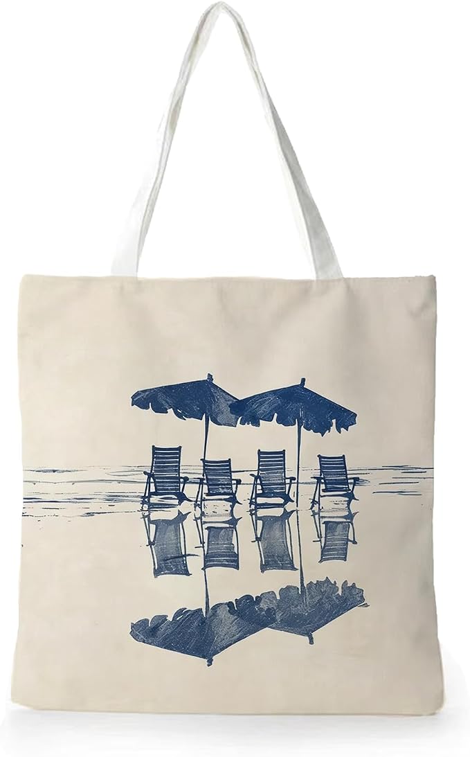 Summer Coastal Beach Canvas Tote Bag by Welcometowoodforest
