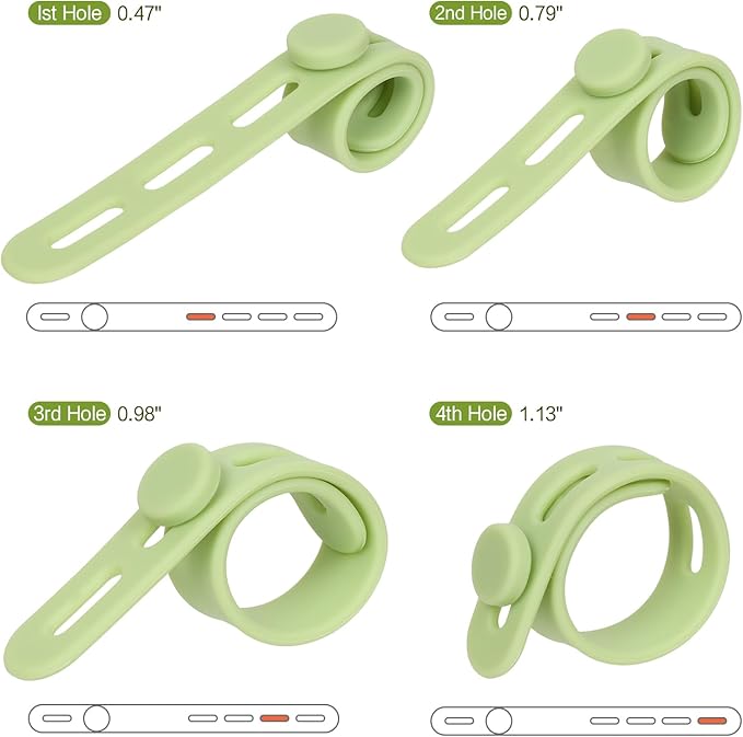 Donruby 24Pcs Silicone Cable Ties - Reusable & Washable with Locking Buckles, Adjustable Fastening Cable Management Straps, Multi-Purpose High Elasticity Cord Organizer (Matcha Green) - Image 3