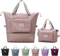 Large Capacity Folding Travel Bag, Lightweight Waterproof Luggage Bag, Expandable Travel Duffel Bag, Dry Wet Separated Gym Tote Bag, Weekender Overnight Bags for Women and Man (Pink) by DOJUNS