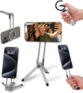 Mini Pocket Magnetic Phone Tripod – Aluminium Foldable Stand with Strong Magnet, Maglock Smartphone Tripod Compatible with iPhone 17 16 15 14 13 12 Series, Silver by Unknown
