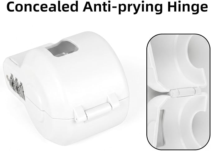 Keyed Door Handle Lockout Device Cover with Code to Disable Access to Keyhole Combination Lock for Bedroom from Outside Only Fits Handle Lock with Long Connecting Shaft (1, White) - Image 5