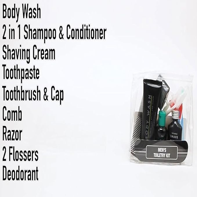 Trail maker Men’s Travel Toiletry Bag with Supplies, 13 Piece Travel Size TSA Compliant Oral Care and Grooming Essentials Kit - Image 5