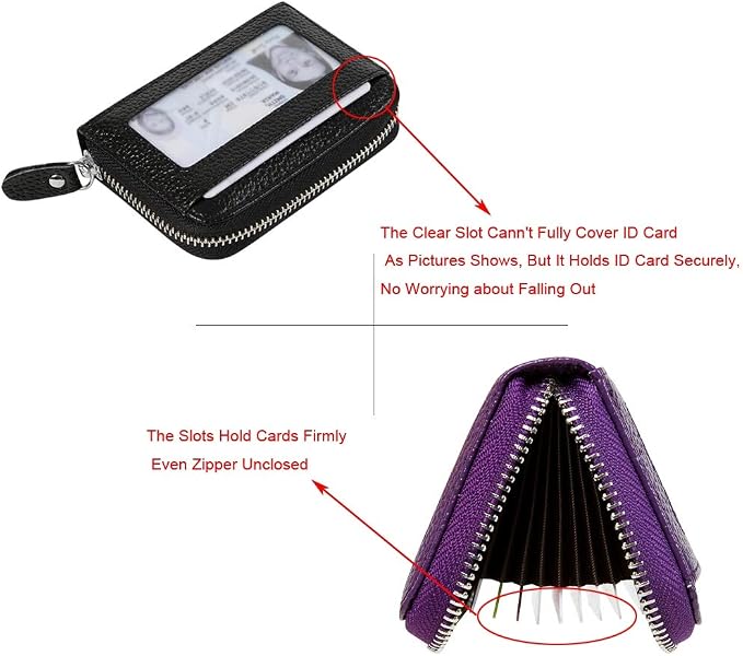Women's RFID Blocking 12 Slots Credit Card Holder Leather Accordion Wallet - Image 6