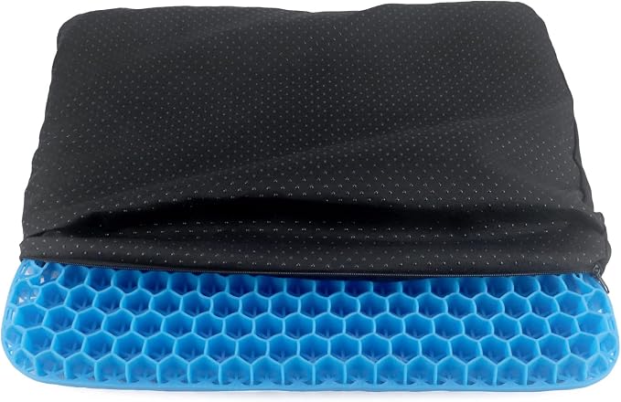 QWORK Gel Seat Cushion, Gel Cushion, Cool & Breathable & Non-Slip for Car, Office, Home, Wheelchair (Blue, 40 x 35 x 3.2 cm) - Image 7