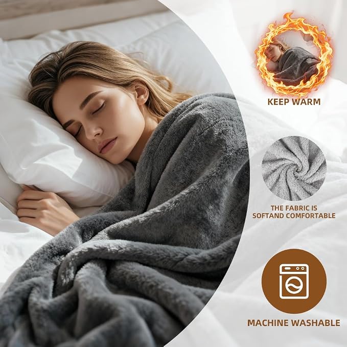 Travel Pillow/Travel Blanket 2-in-1 for Airplanes,Soft Warm Blanket | Roll up as a pillow,Portable Blanket for Airplane,Camping,Office(Gray) - Image 3
