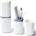 2-in-1 Travel Toothbrush Holder, Dustproof Toothbrush Travel Case with Mouthwash Cup, Portable Toothpaste Toothbrush Container for Traveling School Camping Business Trip Bathroom by UZDOTB