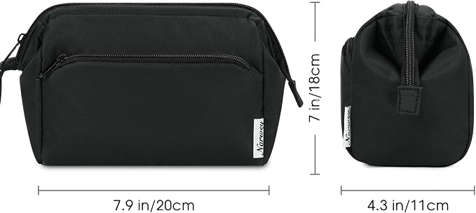Narwey Makeup Bag Women Wide-open Make up Bag Travel Cosmetic Bag Organizer Toiletry Bag for Cosmetics Toiletries Accessories (Black) - Image 6