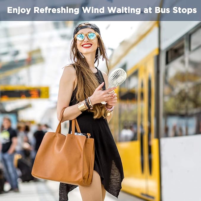 EasyAcc Personal Fans Portable Rechargeable, Washable Guard + Powerful + 180°Foldable + Professional ODM Fan + Durable, 4 Speeds Portable Cooling Fan for Travel Outdoor Office - Image 5