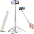 TODI Selfie Stick Tripod for iPhone, 60" Lightweight Phone Tripod Stand with Wireless Remote, Extendable Selfie Stick for Android, All-in-1, Compatible with iPhone/Android (White) by TODI