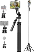 Selfie Stick, Phone Tripod 71" Stand 360 Rotation with Detachable Phone Holder & Wireless Remote, Compatible with All Cell Phones, Camera for Content Creator Vlog Live Stream Video Record by irianu
