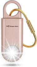 130dB Personal Safety Alarm Strobe Light. Loud Sound Keychain Siren with Carabiner for Women, School Children, Night Runners, Hiking. Bear Alarm Deterrent. SOS Emergency Self Defense Alerts. Rose Gold by MosaicAlarm