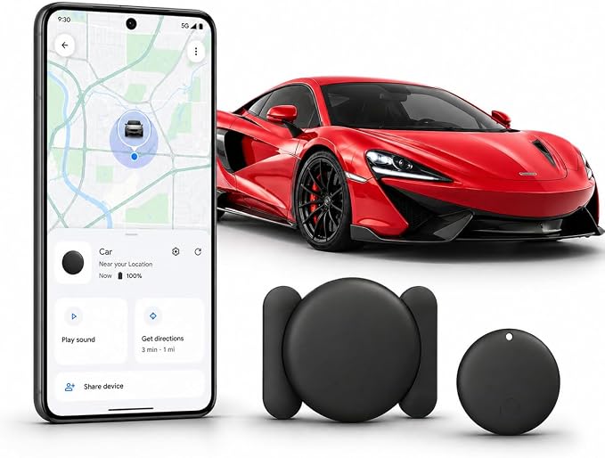 GPS Tracker for Vehicles,Magnetic Waterproof Car Tracker, No Monthly fees, Mini Portable GPS Tracker for Cars, Trucks, Motorcycle, Anti-Theft（Android Only） by SimpleConvenientEfficie