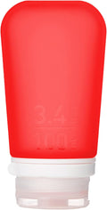 humangear GoToob+ (Large) | Refillable Silicone Travel Bottle | Locking Lid | Food-Safe Material | Red, Large (3.4 fl.oz.; 100ml) | Refillable & Leak-Proof Silicone Travel Size Bottles with Locking Cap for Toiletries, Camping & TSA Carry-On by humangear