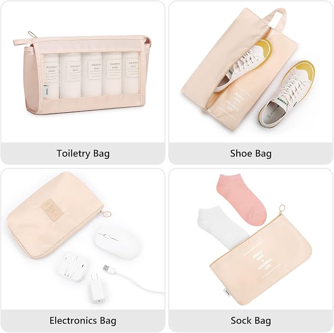 Mossio 9 Set Packing Cubes with Shoe Bag & Electronics Bag - Luggage Organizers Suitcase Travel Accessories - Image 5