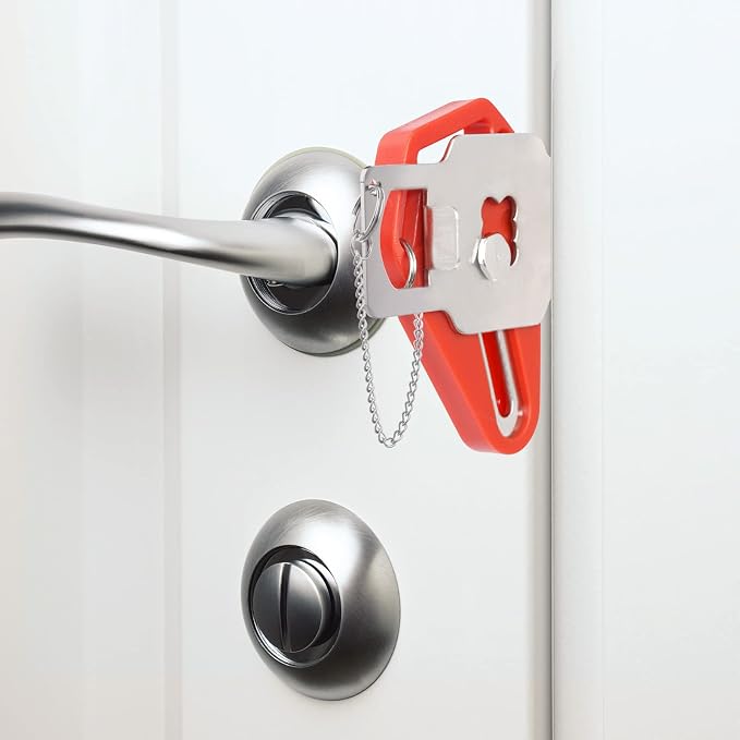Portable Door Lock Travel Door Locks for Hotel Rooms Apartment Locks Home Security Defender Door Lock Latch Extra Door Locker from Inside Safety Door Locks for Travelers Portable Lock for Door - Image 7