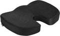 Amazon Basics Comfortable Seat Cushion for Office Chairs, Enhanced Memory Foam with Cooling Gel, Non-Slip, Long Sitting Support, Black by AmazonBasics