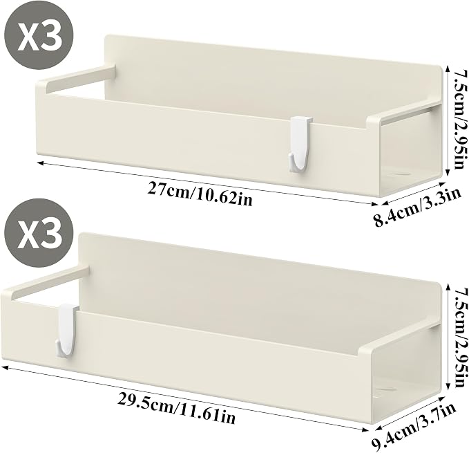 HuggieGems 6 Pack Magnetic Spice Rack Organizer for Refrigerator and Oven, Cream White Fridge Organizers and Storage for Kitchen - Image 8