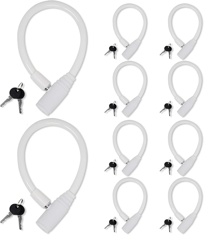 Child-Proof Refrigerator Lock for Kids & Adults - Lock for French Door Fridge and Cabinet (Small, White, 10 Pack Keyed Alike) by UrbanAugust