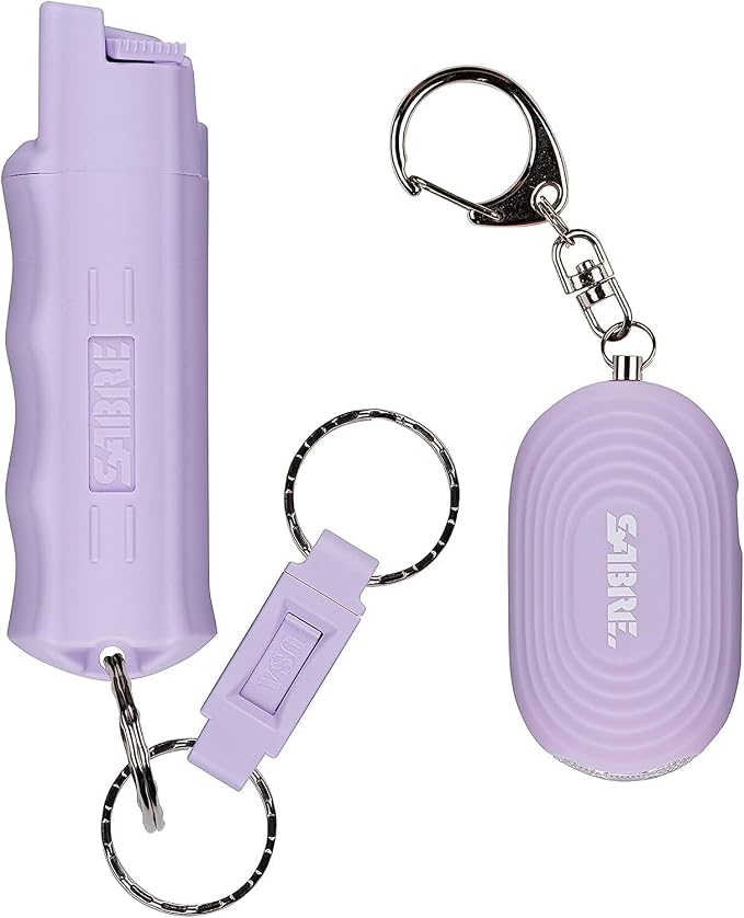 SABRE Personal Safety Kit with Pepper Spray and 2-in-1 Personal Alarm with LED Light, 0.54 fl oz, 25 Bursts,130dB Alarm, Audible Up to 1,250 Feet by SABRE