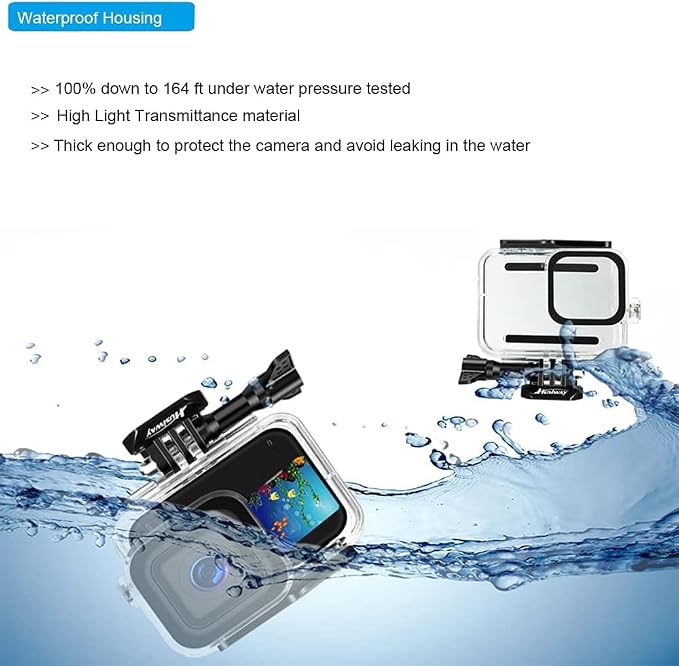 Accessories Kit for Gopro Hero 13 12 11 10 9 Black Waterproof Housing Silicone Case Glass Screen Protector Bundle for Go pro Gopro13 Gopro12 Gopro11 Gopro10 Hero13 Hero12 Hero11 Hero10 Camera 62E - Image 2