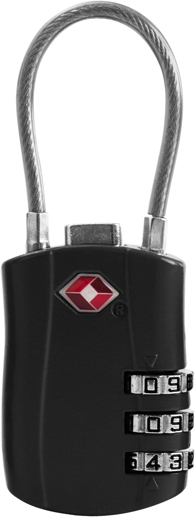 TSA Locks for Luggage, Small Padlock Combination with Cable, Luggage Locks TSA Approved, Combo Padlock with Code, for Travel Suitcase, Gym Locker, Gun Case, Backpack Zipper (Black) by SpecializeinCombinationLock