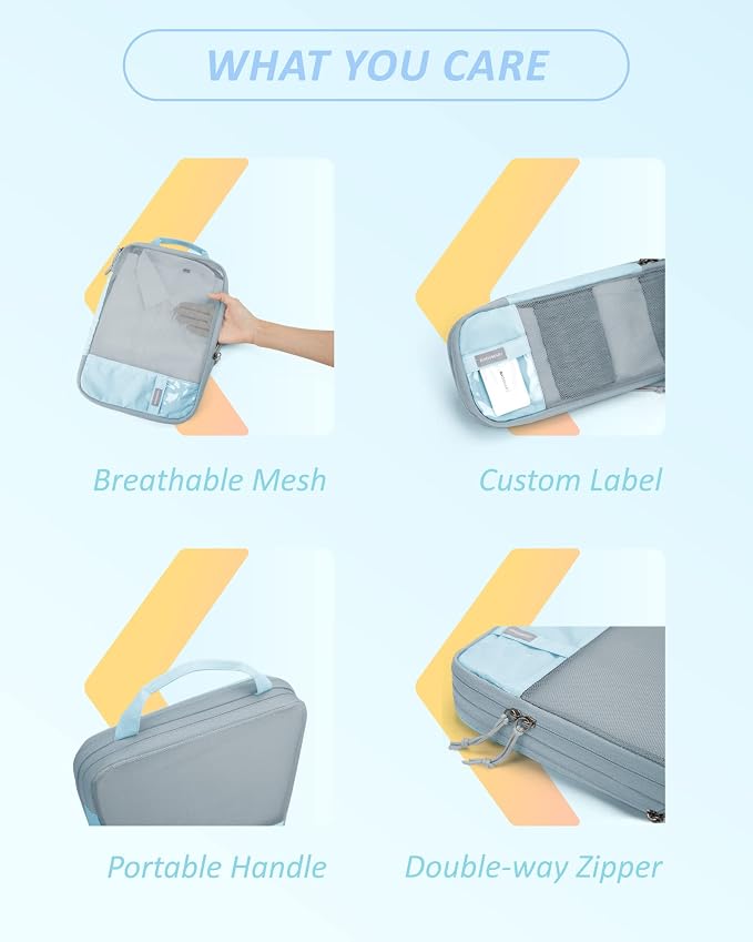 BAGSMART Compression Packing Cubes for Travel Essentials | 14 Set /6 Set /4 Set/2 Set, Lightweight, Durable - Image 5