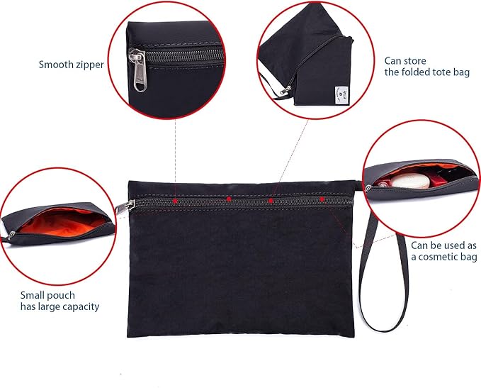 ETidy Large Capacity Foldable Tote Bag With Zipper | Water-resistant, Lightweight, Sandproof, Beach Bag, Gym Bag, Travel Shopping Bag - Image 6