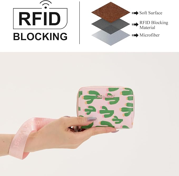 Montana West Wallet for Women Cactus Print Wristlet Wallet with Rfid Blocking Lining Minimalist Lightweight & Easy to Carry - Image 4