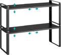 2 Pack Expandable Cabinet Organizer Shelves, 88lbs High Weight Capacity, Stackable Heavy-Duty Metal Storage Rack, Adjustable Cabinet Shelf for Kitchen, Pantry, Cupboard, Under Sink, Black by Unknown