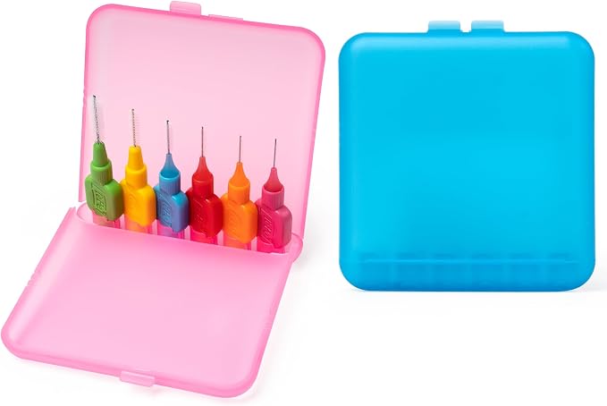 Interdental Brush Travel Case/Storage Case Compatible with TePe Interdental Brush, 2packs(Blue and Pink) by seplouis