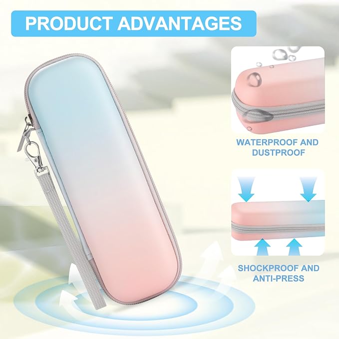 Toothbrush Travel Case for Oral B/Oral-B Pro 1000 1500 5000 7000 7500 9600/ Philips Sonicare 4100 5100 1100 6100 5300 Electric Toothbrush, Portable Hard Protective Storage Bag (Gradient) - Image 4