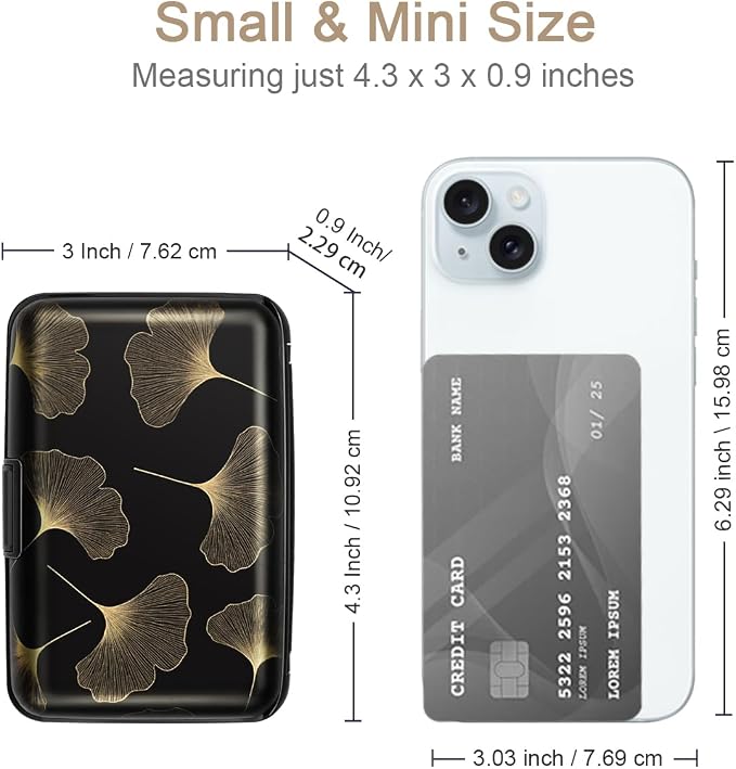 Coco Rossi Credit Card Holder RFID Aluminum Small Mini Wallet Women | Metal Wallet, Business Cards Holder, ID Case, Slim Sleeves, Womens Girls Gift, Carry Proof Wallets for Travel, Ginkgo - Image 5